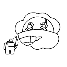 coloring page: Player Among As dreams of other players