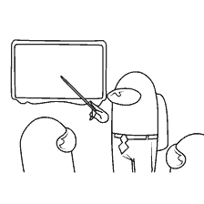 coloring page: Characters of the game Among As in class