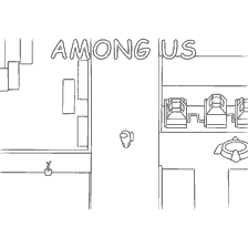 coloring page: Coloring Among Us with character and inscription
