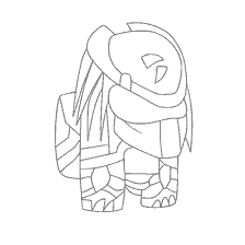 coloring page: Character drawing from the game Among As for coloring