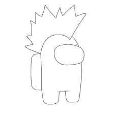 coloring page: Coloring character from the game Among As with spikes on his head
