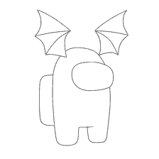 coloring page: Drawing of the character Among As with wings