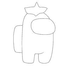 coloring page: Coloring of the game character Among As with a crown