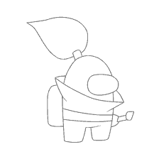 coloring page: Character from the game Among Us in coloring style