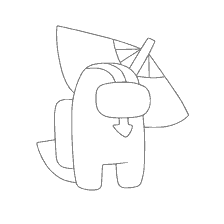 coloring page: Coloring of the character Among As with a parachute