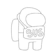 coloring page: Character from Among As with the inscription SUS