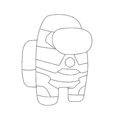coloring page: Character Among As in coloring style