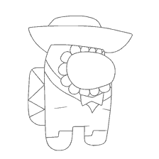 coloring page: Coloring of the character Among As in traditional costume