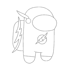 coloring page: Coloring of the character Among As with lightning on a backpack