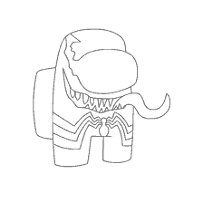 coloring page: Coloring of the character Among As, stylized as Venom