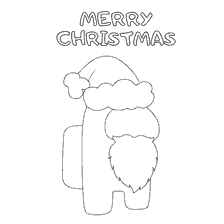 coloring page: Coloring of the character Among As with New Year's Eve inscription