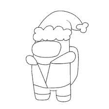 coloring page: Coloring a character from the game Among As in a New Year costume