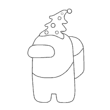coloring page: Character Among As in New Year's cap
