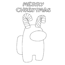 coloring page: Coloring Character Among As with Christmas Horns