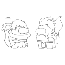 coloring page: Characters of Among As for coloring