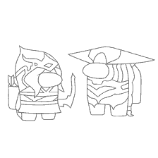 coloring page: Characters from Among As for coloring