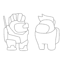 coloring page: Coloring the characters of the game Among As
