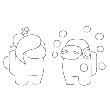 coloring page: Coloring the characters of the game Among As