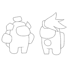 coloring page: Characters from the game Among As for coloring
