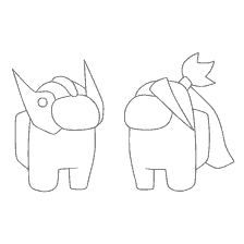 coloring page: Coloring characters from the game Among As