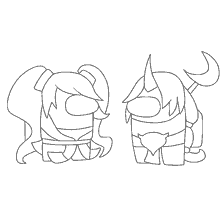 coloring page: Among Us Character Silhouettes for Coloring