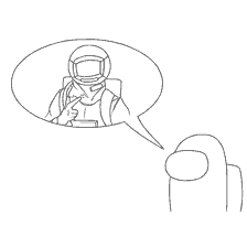 coloring page: Illustration of characters from the game Among As in the coloring book