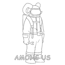 coloring page: Character coloring from the game Among As with an instrument