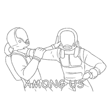 coloring page: Coloring the characters of the game Among As