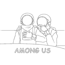 coloring page: Drawing characters of the game Among As
