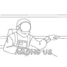 coloring page: Character drawing from the game Among As