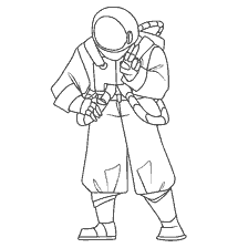 coloring page: Character drawing from the game Among As for coloring