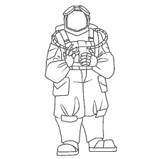 coloring page: Coloring of the character Among As in a suit