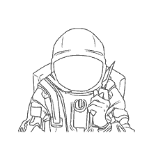 coloring page: Astronaut from Among As holding a knife