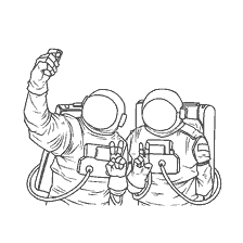 coloring page: Coloring Among As with astronauts