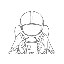 coloring page: Among As character in space suit with tool in hand