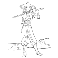 Coloring Raya from Raya and the Last Dragon