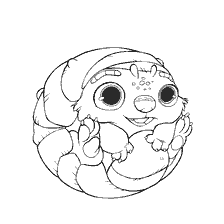 Coloring Baby Tuk-Tuk from the cartoon Raya and the Last Dragon