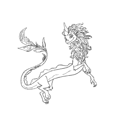 Drawing of the water dragon Sisu from the cartoon Raya and the Last Dragon
