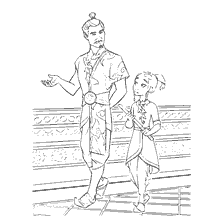 Raya and her father, characters from the cartoon Raya and the Last Dragon