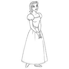 Dibujo Belle de Belleza y la Bestia para colorear