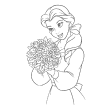 Belle met 'n ruiker blomme