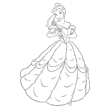 Princess Belle of Beauty and the Beast in coloring book
