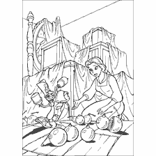 Coloring with Belle and Lumier collecting Christmas toys