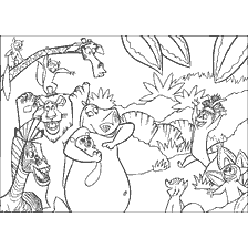 página para colorir: Gloria e lemurchiks de Madagascar no livro de coloração