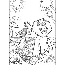 página para colorir: Colorir com Marty e Alex de Madagascar