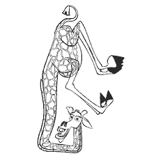 página para colorir: Coloração do personagem de Melman do desenho animado Madagascar