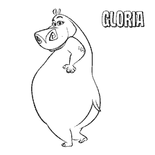 página para colorir: Colorir Gloria do desenho animado Madagascar