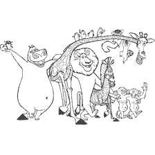 página para colorir: Colorir personagens do desenho animado Madagascar