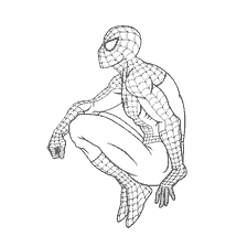 kolorowanka: Kolorowanki Spider-Man w pozycji siedzącej