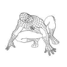 kolorowanka: Kolorowanki Spider-Man w dynamicznej pozycji